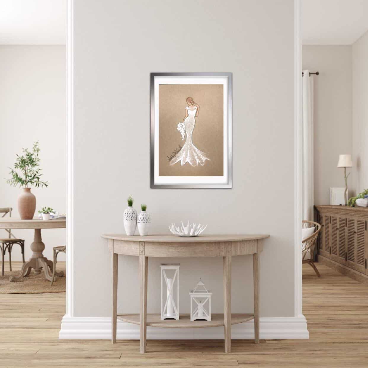 Personalized Bridal Art Hanging in Room