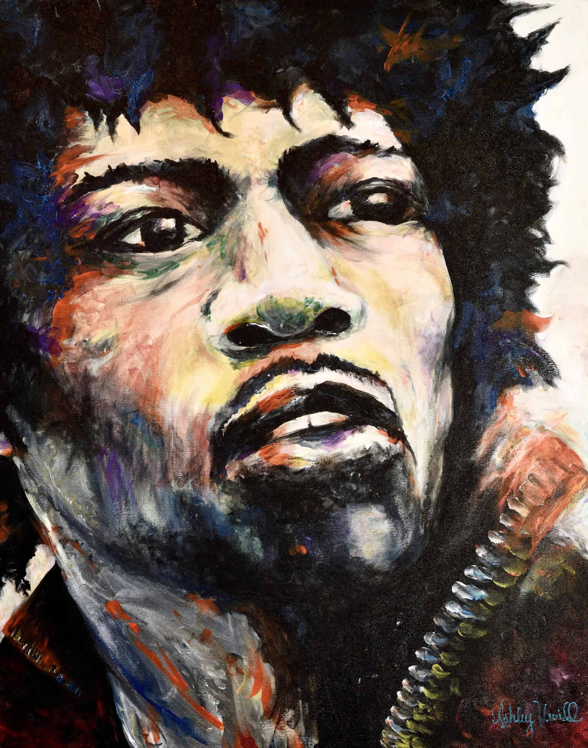 Painting of Jimi Hendrix