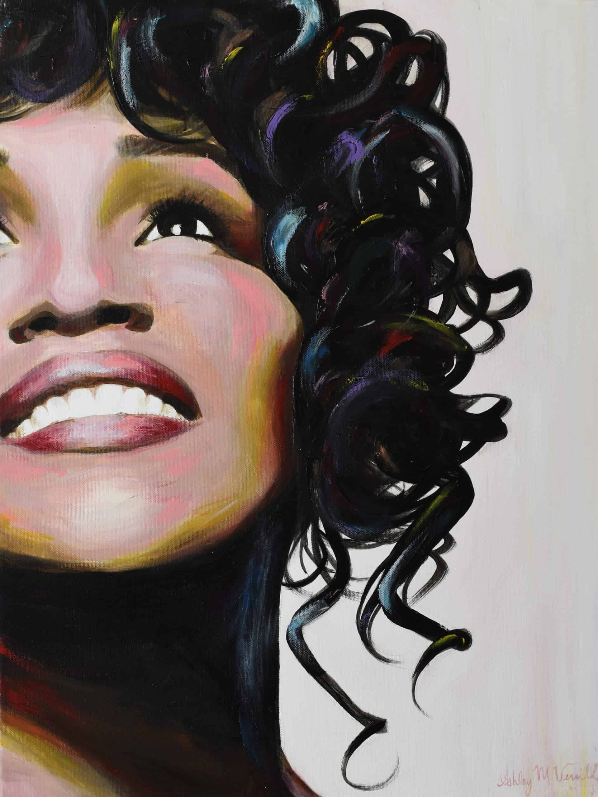 Painting of Whitney Houston